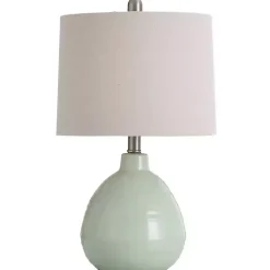 New Kirklands Home Seafoam Mint Green Ceramic Table Lamp Tan