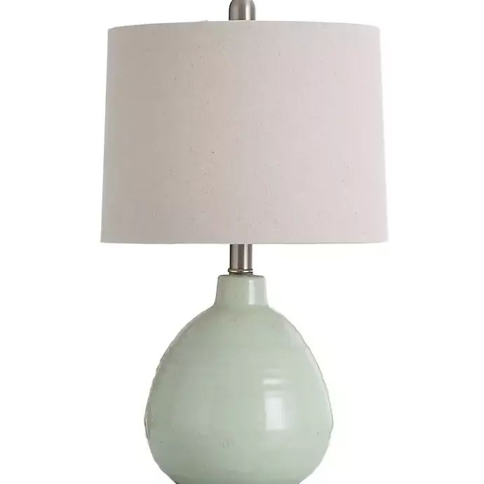 New Kirklands Home Seafoam Mint Green Ceramic Table Lamp Tan