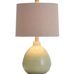 New Kirklands Home Seafoam Mint Green Ceramic Table Lamp Tan