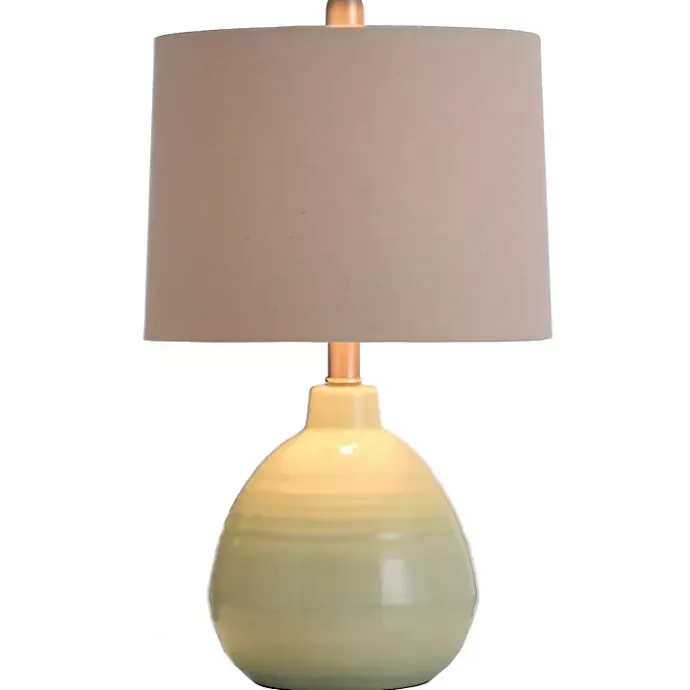 New Kirklands Home Seafoam Mint Green Ceramic Table Lamp Tan