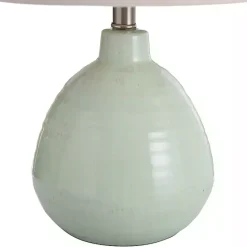 New Kirklands Home Seafoam Mint Green Ceramic Table Lamp Tan