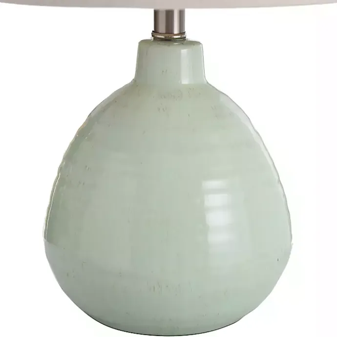 New Kirklands Home Seafoam Mint Green Ceramic Table Lamp Tan