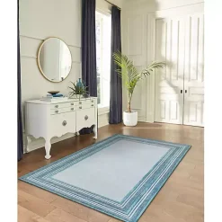 Online Kirklands Home Seaglass Lined Frame Outdoor Area Rug, 6x9 Blue