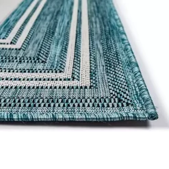 Online Kirklands Home Seaglass Lined Frame Outdoor Area Rug, 6x9 Blue