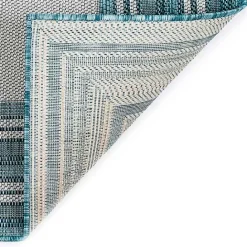 Online Kirklands Home Seaglass Lined Frame Outdoor Area Rug, 6x9 Blue