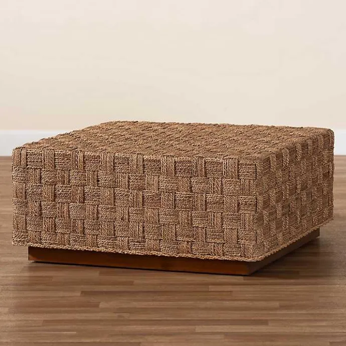 Outlet Kirklands Home Seagrass Wrapped Coffee Table Brown