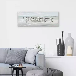 Outlet Kirklands Home Seagull Gathering Framed Canvas Art Print Multi