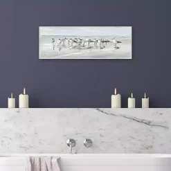 Outlet Kirklands Home Seagull Gathering Framed Canvas Art Print Multi