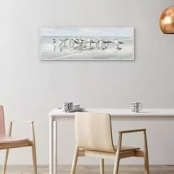 Outlet Kirklands Home Seagull Gathering Framed Canvas Art Print Multi