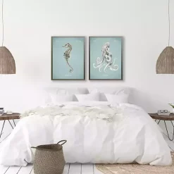 Outlet Kirklands Home Seahorse in Blue Framed Art Print