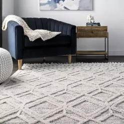 Best Kirklands Home Shaggy Lattice Tassel Ansley Area Rug, 5x7