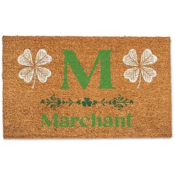 Clearance Kirklands Home Shamrock Personalized Monogram Coir Doormat