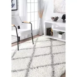 Clearance Kirklands Home Shanna Diamond Area Rug, 8x10 White
