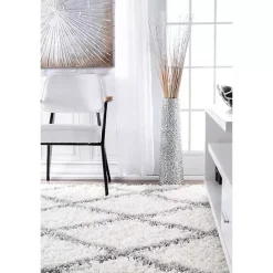 Clearance Kirklands Home Shanna Diamond Area Rug, 8x10 White
