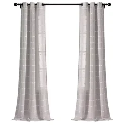 Sale Kirklands Home Sheer Textured Curtain Panel Set, 84 in. Gray