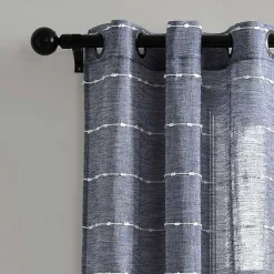 Hot Kirklands Home Sheer Navy Striped Curtain Panel Set, 95 in. Blue