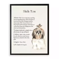 Hot Kirklands Home Shih Tzu Facts Framed Wall Plaque White