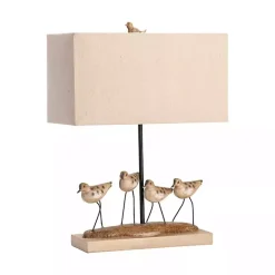 Kirklands Home Shore Birds Hand Carved Table Lamp Tan