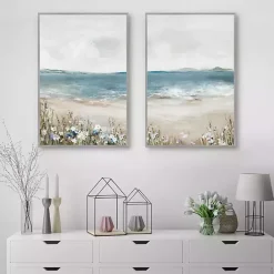 New Kirklands Home Shoreline Slepndor Framed Canvas Art Prints Blue