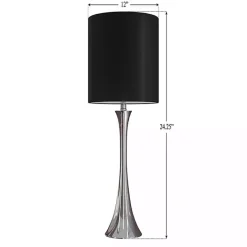 Kirklands Home Silver and Tapered Table Lamps, Set of 2 Black