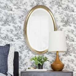 Clearance Kirklands Home Silver and Gold Carlton Oval Wall Mirror