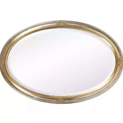 Clearance Kirklands Home Silver and Gold Carlton Oval Wall Mirror