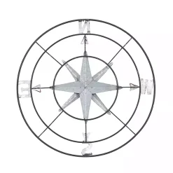 Outlet Kirklands Home Compass Rose Outdoor Plaque Silver