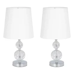 Online Kirklands Home Silver Crystal Orb Table Lamps, Set of 2 White