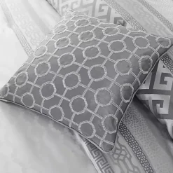 Best Kirklands Home Silver Geometric Stripes 7-pc. King Comforter Set