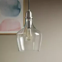 New Kirklands Home Glass Avalon Pendant Light Silver
