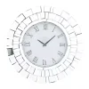 Discount Kirklands Home Silver Glass Mirror Abstract Wall Clock