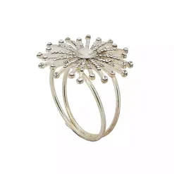 Discount Kirklands Home Glitter Starburst 4-pc. Napkin Ring Set Silver