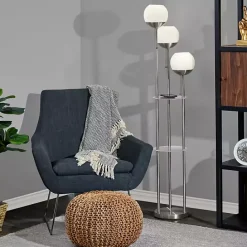 Hot Kirklands Home Silver Globe 3-Light Shelf Floor Lamp