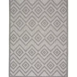 Sale Kirklands Home Gray Diamond Indoor/Outdoor Area Rug, 4x6 Silver