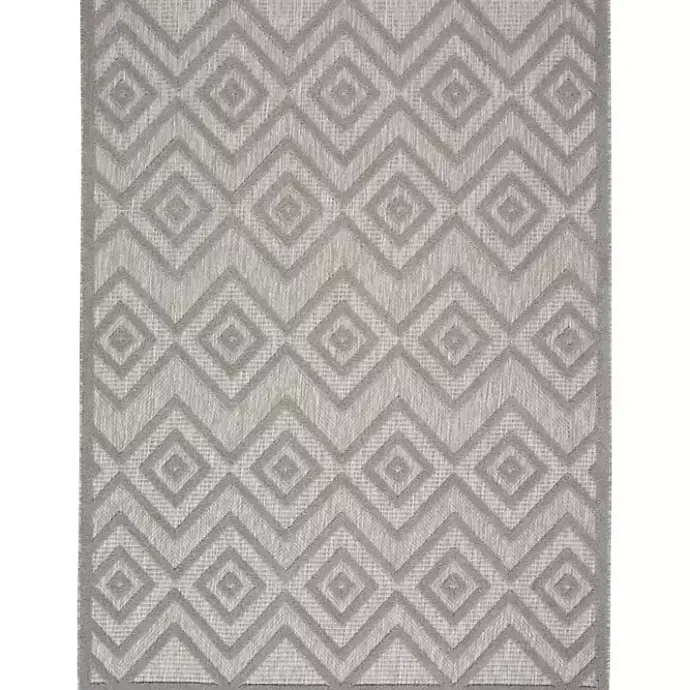 Sale Kirklands Home Gray Diamond Indoor/Outdoor Area Rug, 4x6 Silver