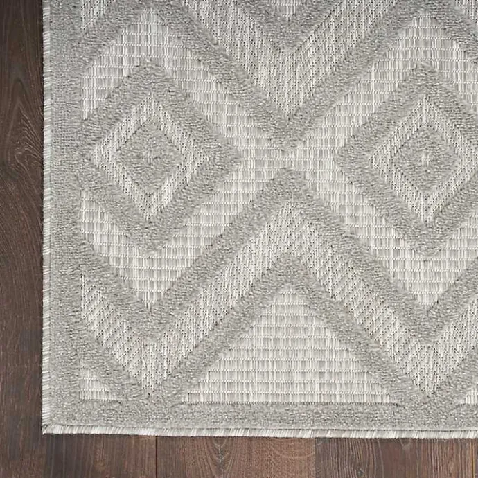 Sale Kirklands Home Gray Diamond Indoor/Outdoor Area Rug, 4x6 Silver