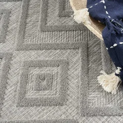 Sale Kirklands Home Gray Diamond Indoor/Outdoor Area Rug, 4x6 Silver