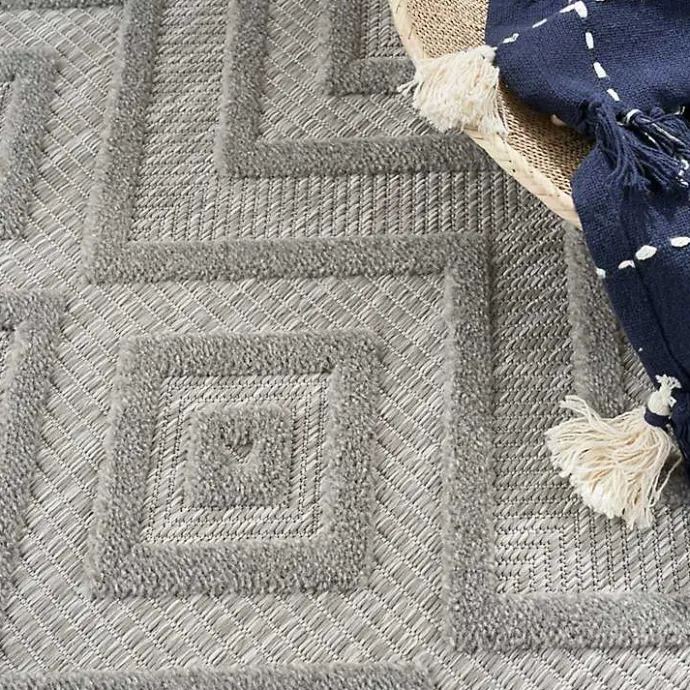 Sale Kirklands Home Gray Diamond Indoor/Outdoor Area Rug, 4x6 Silver