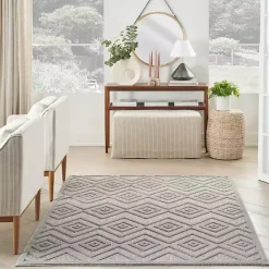 Sale Kirklands Home Gray Diamond Indoor/Outdoor Area Rug, 4x6 Silver
