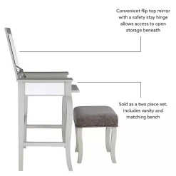 Kirklands Home Silver Harper Flip-Top 2-pc. Vanity Set Gray