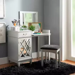 Clearance Kirklands Home Silver Lattice Ella 2-pc. Vanity Set Gray