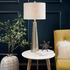 Hot Kirklands Home Silver Mercury Glass Cone Table Lamp White