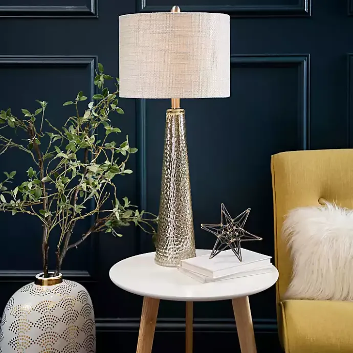 Hot Kirklands Home Silver Mercury Glass Cone Table Lamp White