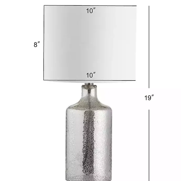 Best Kirklands Home Silver Mercury Glass Cylinder Table Lamp White