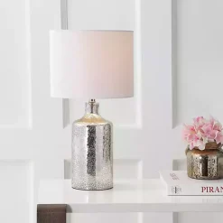 Best Kirklands Home Silver Mercury Glass Cylinder Table Lamp White