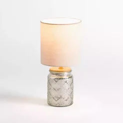 Online Kirklands Home Silver Mercury Glass Mini Table Lamp White
