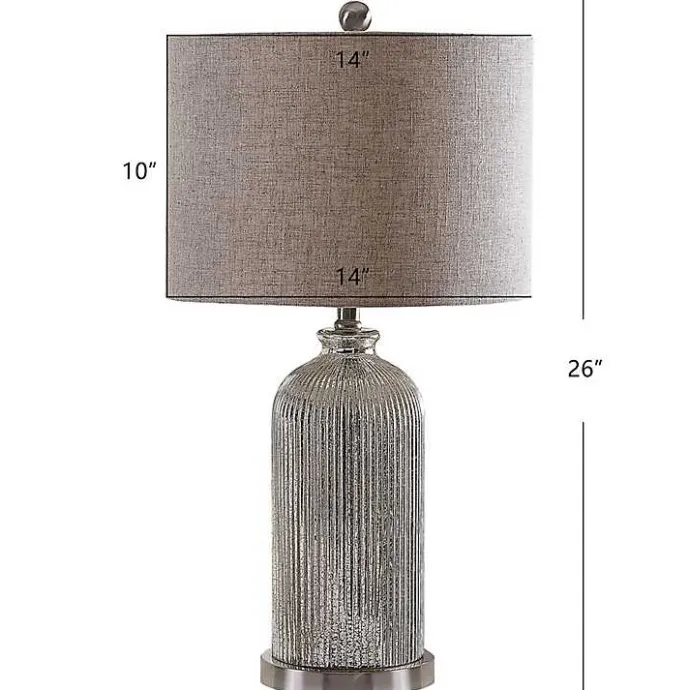 Discount Kirklands Home Silver Mercury Glass Ribbed Table Lamps, Set of 2 Tan