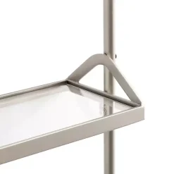New Kirklands Home Metal and Glass 3-Tier Wall Shelf Silver