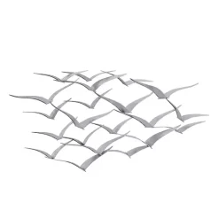 Hot Kirklands Home Metal Flock of Birds Wall Plaque Silver