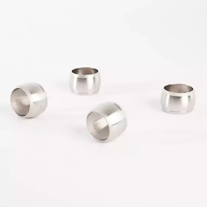 Online Kirklands Home Silver Metal Round Napkin Rings, Set of 4